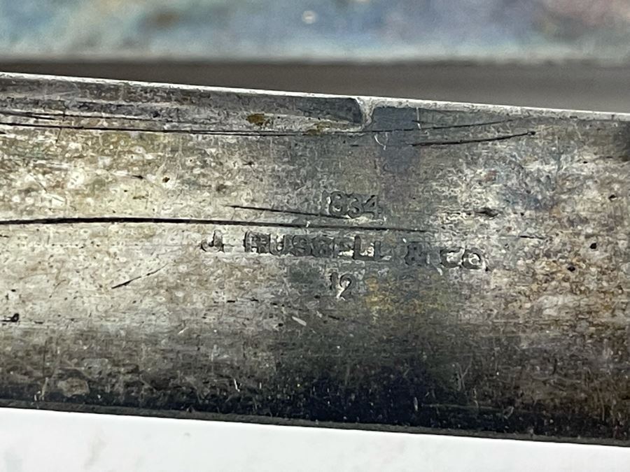 JUST ADDED - Antique 1834 J. Russell & Co Mother Of Pearl Handle Knives 9L [Photo 5]