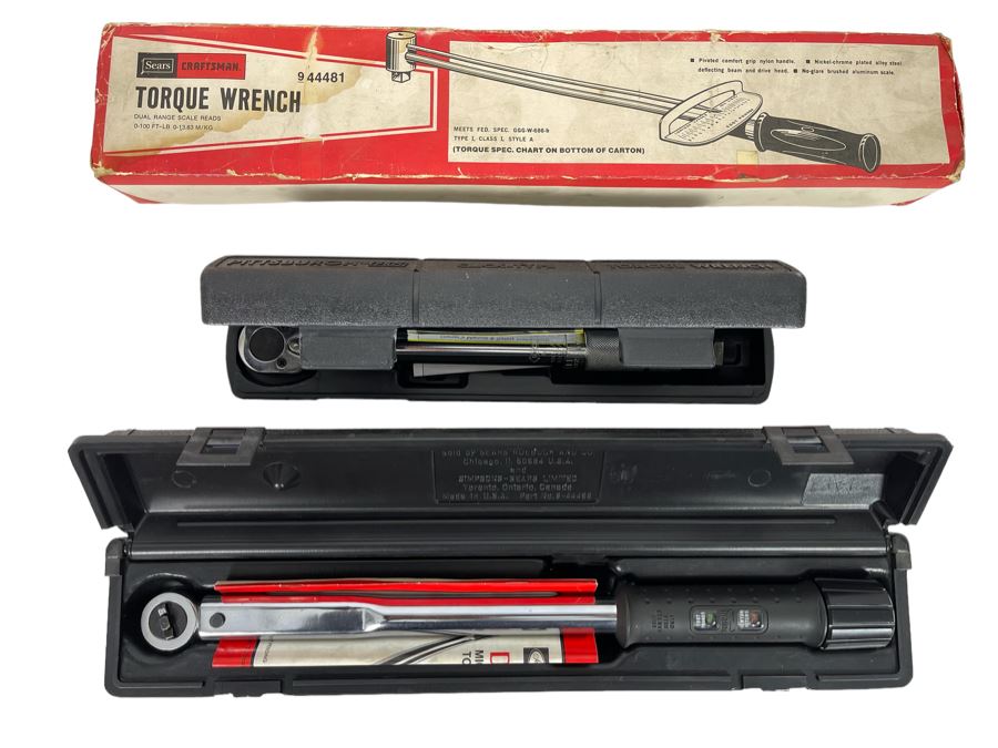 JUST ADDED - Three Torque Wrenches (2) Sears Craftsman And (1) Pittsburgh Pro [Photo 1]