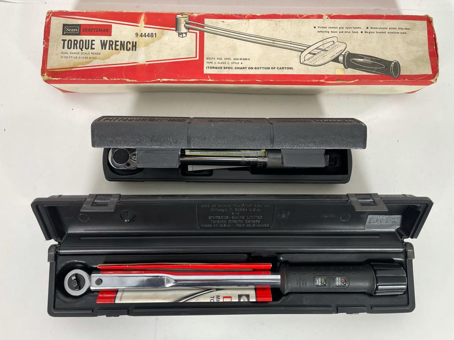 JUST ADDED - Three Torque Wrenches (2) Sears Craftsman And (1) Pittsburgh Pro [Photo 2]