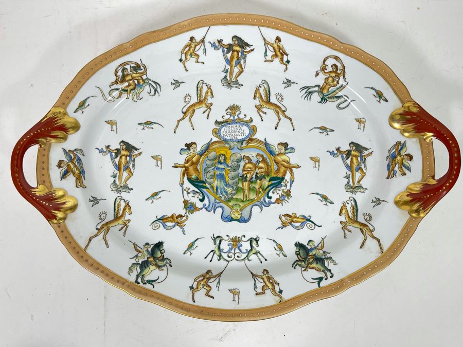 JUST ADDED - Handpainted Decorative Serving Platter (Not For Food Use) 18 X 13 [Photo 3]