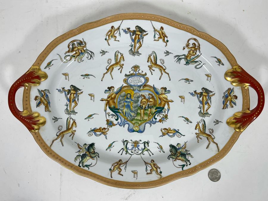 JUST ADDED - Handpainted Decorative Serving Platter (Not For Food Use) 18 X 13 [Photo 4]