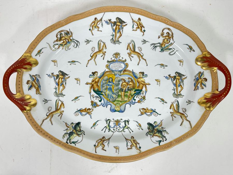 JUST ADDED - Handpainted Decorative Serving Platter (Not For Food Use) 18 X 13 [Photo 2]
