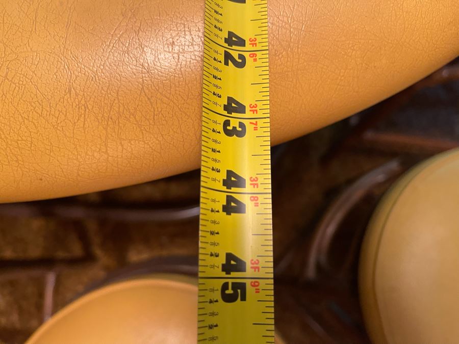 Mid-Century Modern Solid Wood And Bamboo 2 Piece L-Shape TIKI Bar With Padded Edge And Brass Rail Plus Six Bamboo Bar Stools Plus Drawer Of Vintage Bar Supplies 71W X 44D X 42H [Photo 37]