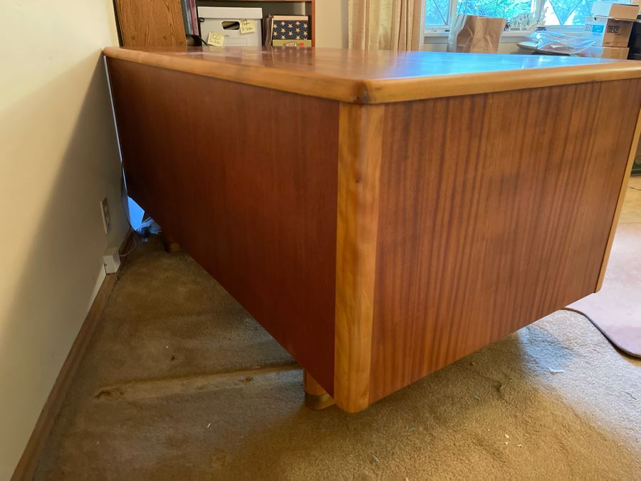 Mid-Century Modern Executive Solid Wood Desk 58W X 33D X 29H [Photo 19]