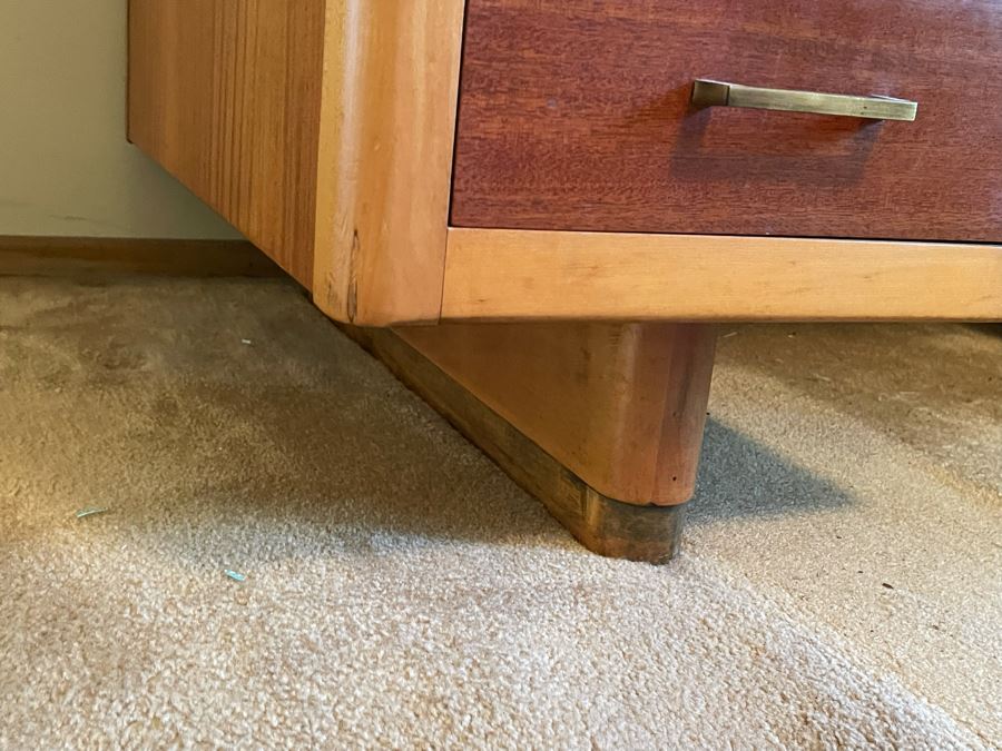 Mid-Century Modern Executive Solid Wood Desk 58W X 33D X 29H [Photo 11]