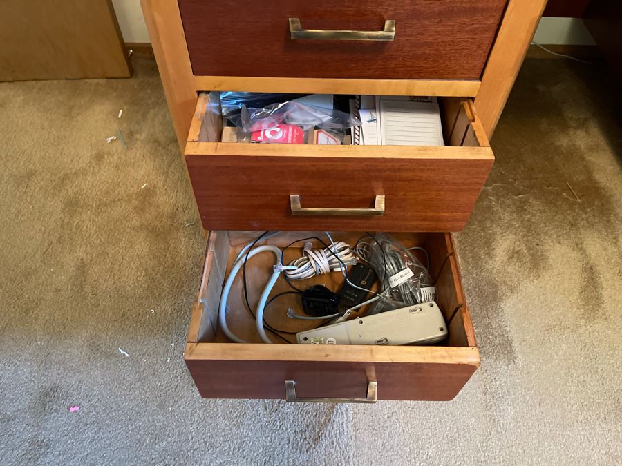 Mid-Century Modern Executive Solid Wood Desk 58W X 33D X 29H [Photo 17]