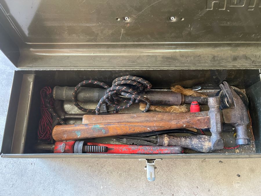 Huge Workbench Tool Lot Includes Multiple Toolboxes, Drawers With Tools, Hardware, Shop Vacuum, Wood Files, Vise, Workbench 101W X 33D X 66H - See All Photos  [Photo 13]