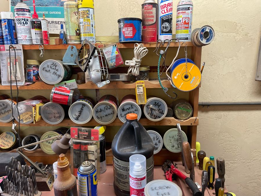 Huge Workbench Tool Lot Includes Multiple Toolboxes, Drawers With Tools, Hardware, Shop Vacuum, Wood Files, Vise, Workbench 101W X 33D X 66H - See All Photos  [Photo 37]