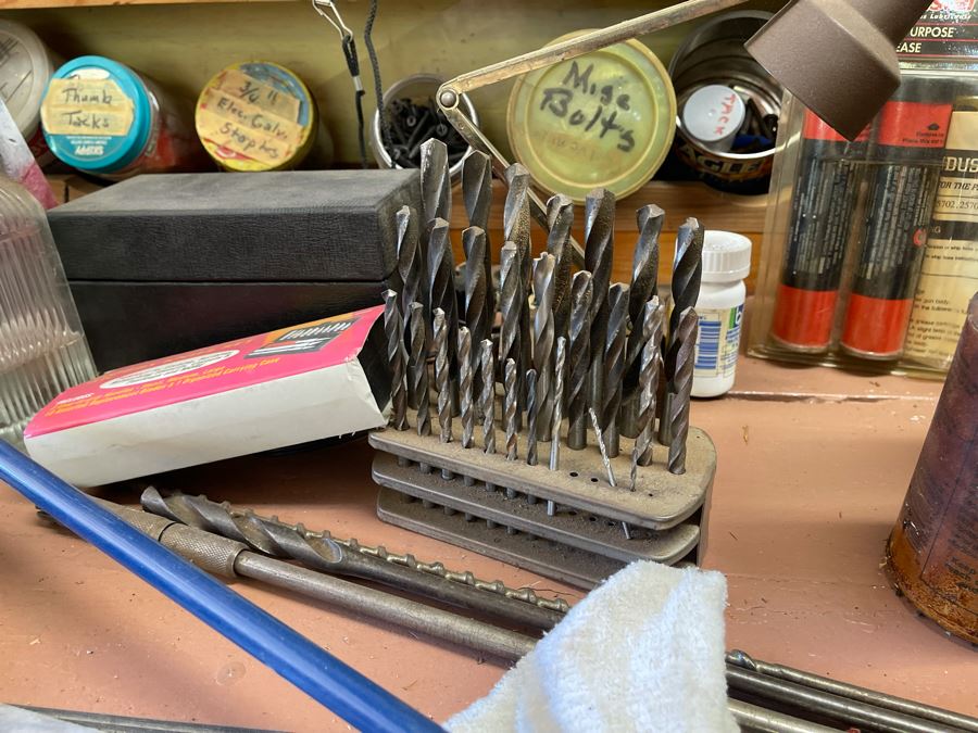 Huge Workbench Tool Lot Includes Multiple Toolboxes, Drawers With Tools, Hardware, Shop Vacuum, Wood Files, Vise, Workbench 101W X 33D X 66H - See All Photos  [Photo 31]