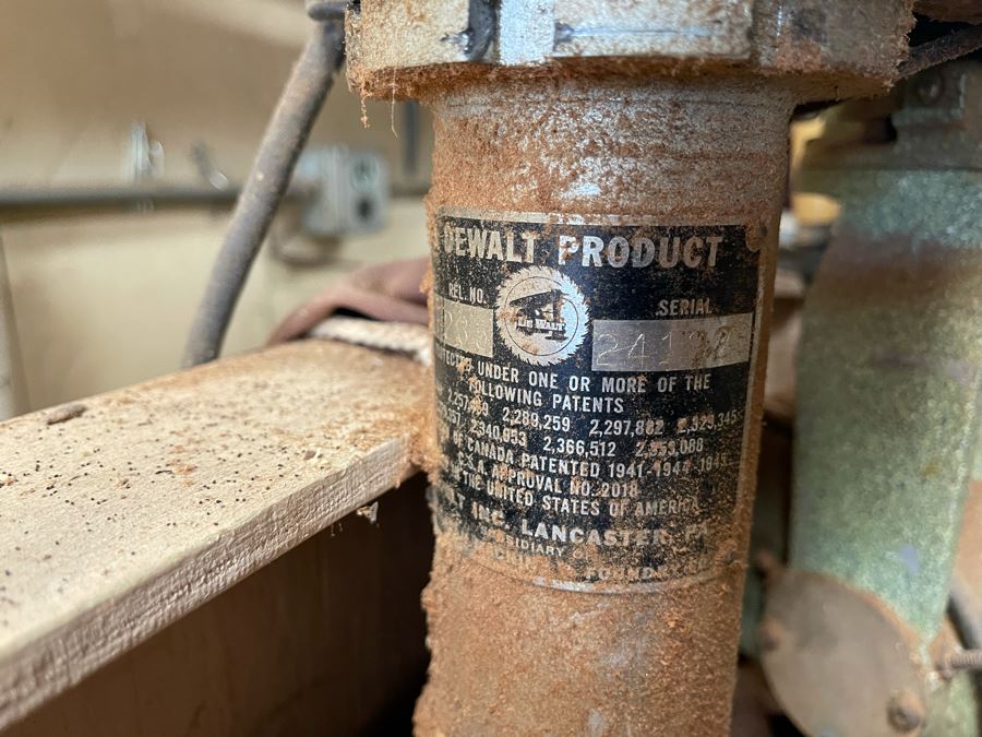 Pair Of Workbenches With DeWalt Circular Saw, Drill Press, Pipe Wrenches, Saw Blades, Tools, Portable Work Benches (Bench 1: 33W X 30D X 66H / Bench 2: 48W X 25D X 42H) - See Photos [Photo 6]