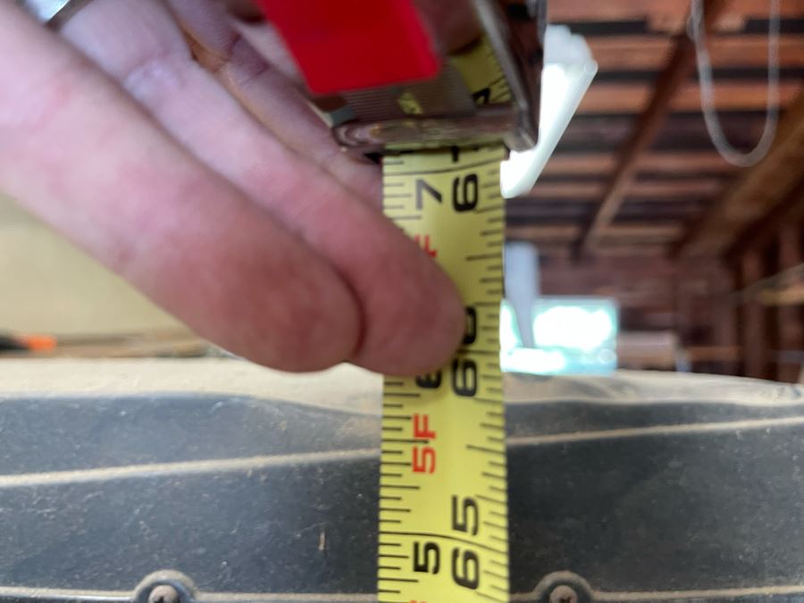 Pair Of Workbenches With DeWalt Circular Saw, Drill Press, Pipe Wrenches, Saw Blades, Tools, Portable Work Benches (Bench 1: 33W X 30D X 66H / Bench 2: 48W X 25D X 42H) - See Photos [Photo 27]