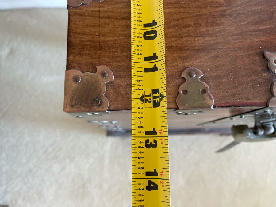 Antique Chinese Wooden Document Box On Stand With Brass Accents 15.5W X 12D X 24.5H [Photo 10]