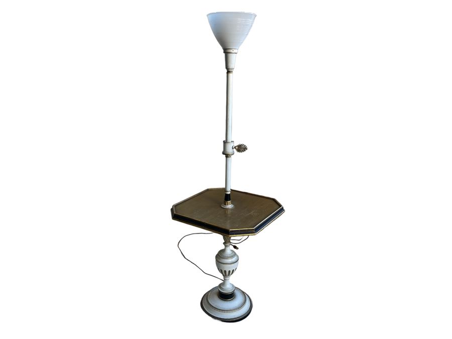 Metal Floor Lamp With Table [Photo 1]