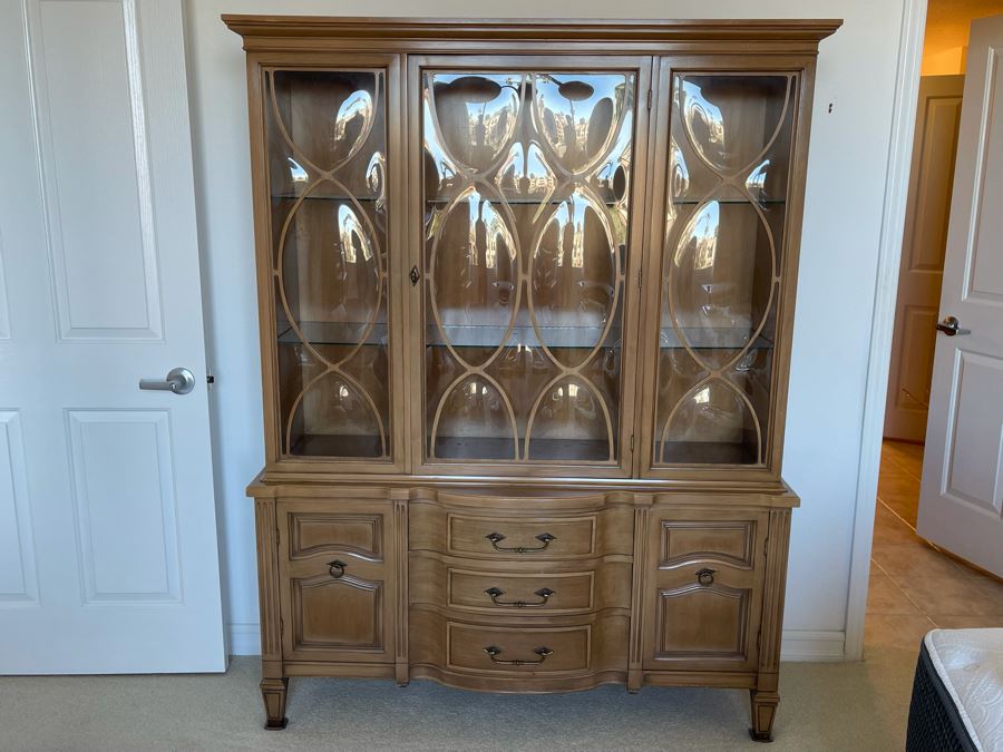 Impressive J.B. Van Sciver Co China Cabinet With Bubble Glass 54W X 15D X 71H [Photo 3]