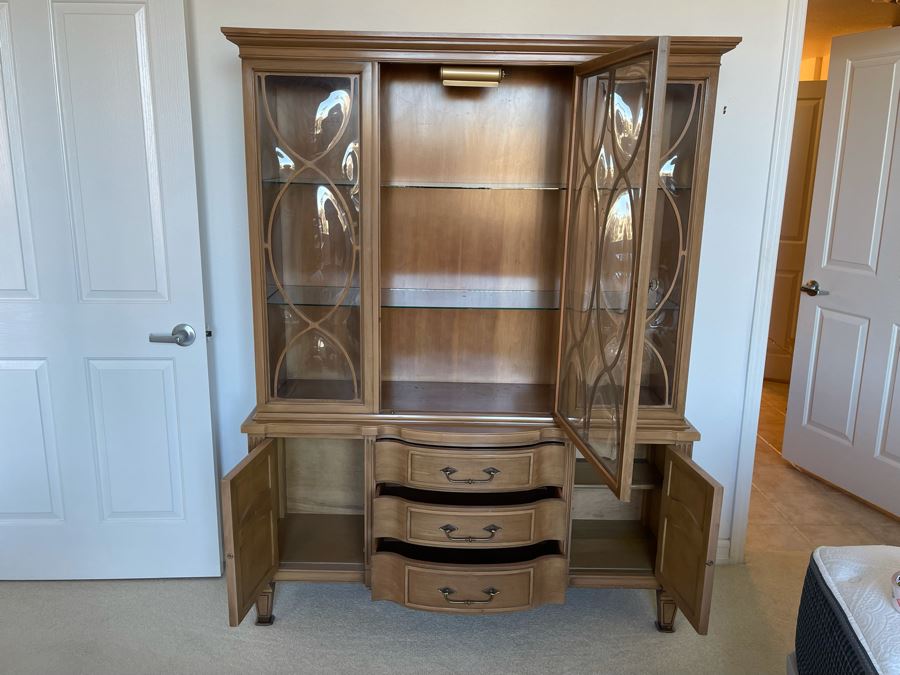 Impressive J.B. Van Sciver Co China Cabinet With Bubble Glass 54W X 15D X 71H [Photo 7]