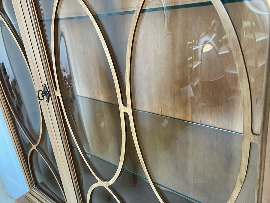 Impressive J.B. Van Sciver Co China Cabinet With Bubble Glass 54W X 15D X 71H [Photo 5]