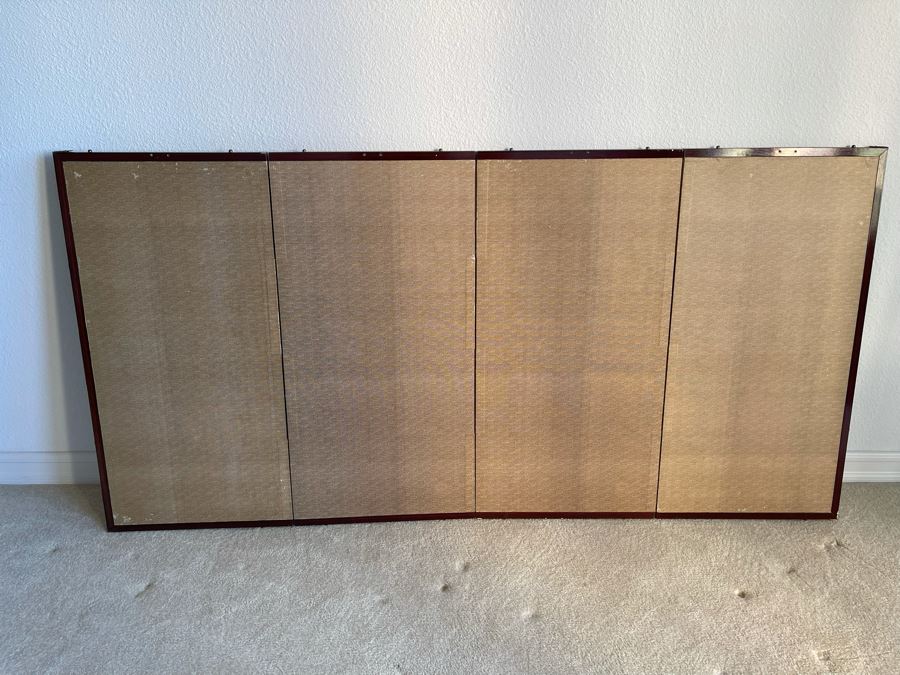 Japanese 4-Panel Hand Painted Screen 70 X 35 [Photo 12]