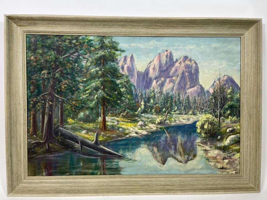 Original Painting Of Yosemite National Park 34 X 22.5 Framed 39 X 27 [Photo 3]