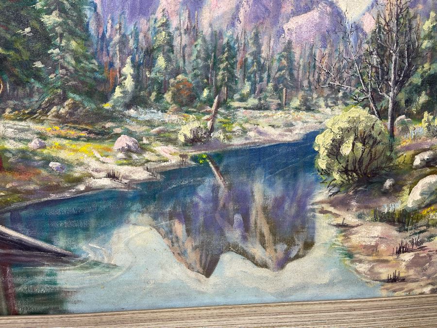 Original Painting Of Yosemite National Park 34 X 22.5 Framed 39 X 27 [Photo 5]