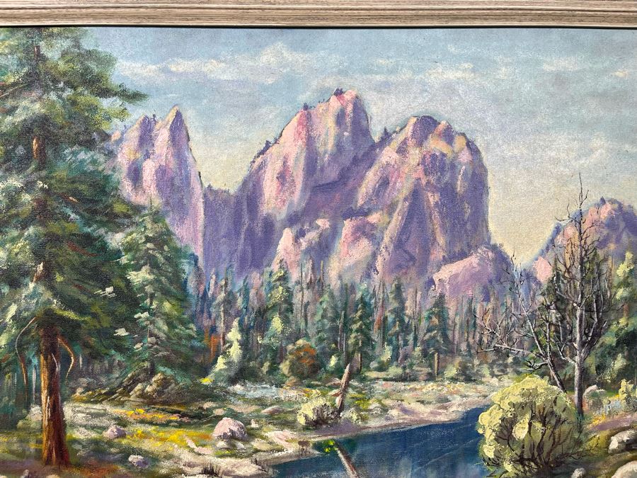 Original Painting Of Yosemite National Park 34 X 22.5 Framed 39 X 27 [Photo 4]