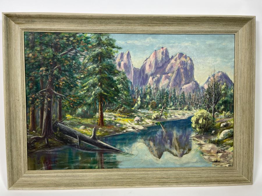 Original Painting Of Yosemite National Park 34 X 22.5 Framed 39 X 27 [Photo 2]