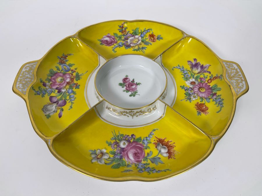 Dresden Germany Divided Porcelain Dish 12 X 10 [Photo 4]