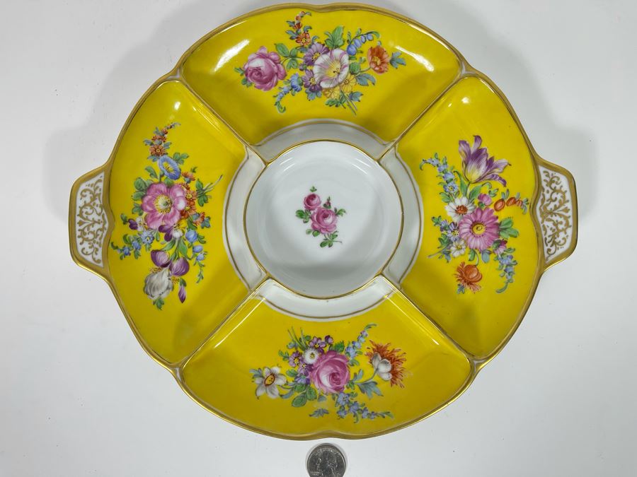 Dresden Germany Divided Porcelain Dish 12 X 10 [Photo 3]
