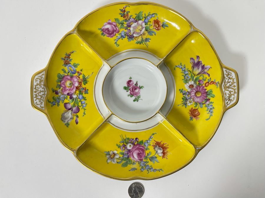 Dresden Germany Divided Porcelain Dish 12 X 10 [Photo 2]
