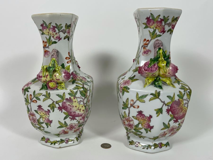 Pair Of Andrea By Sadek Porcelain Vases 12H [Photo 6]