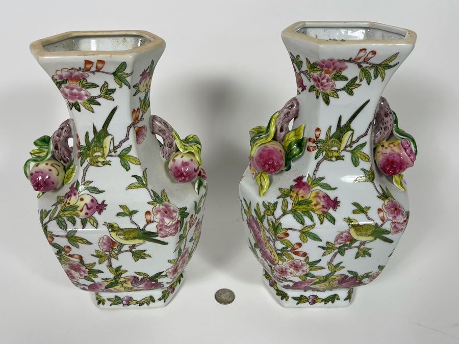 Pair Of Andrea By Sadek Porcelain Vases 12H [Photo 4]