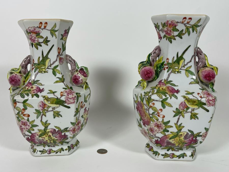 Pair Of Andrea By Sadek Porcelain Vases 12H [Photo 7]
