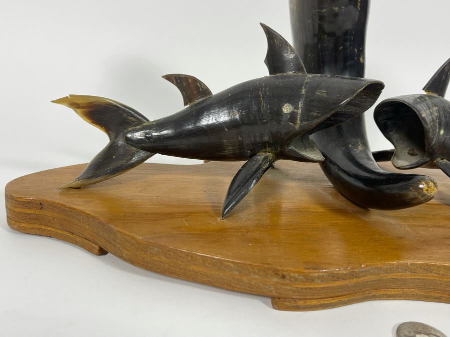 Shark Sculpture Made Of Horn From The Philippines 17W X 7D X 8H [Photo 5]