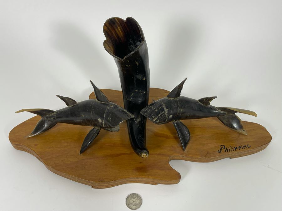Shark Sculpture Made Of Horn From The Philippines 17W X 7D X 8H [Photo 7]