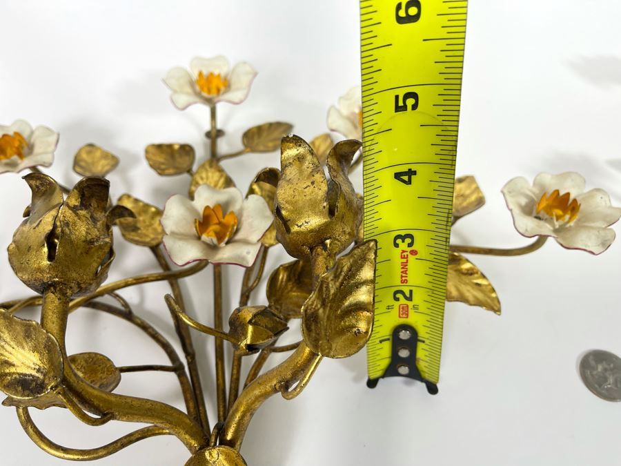 Pair Of Metal Wall Sconces Candelabras Made In Italy 14W X 12H [Photo 13]