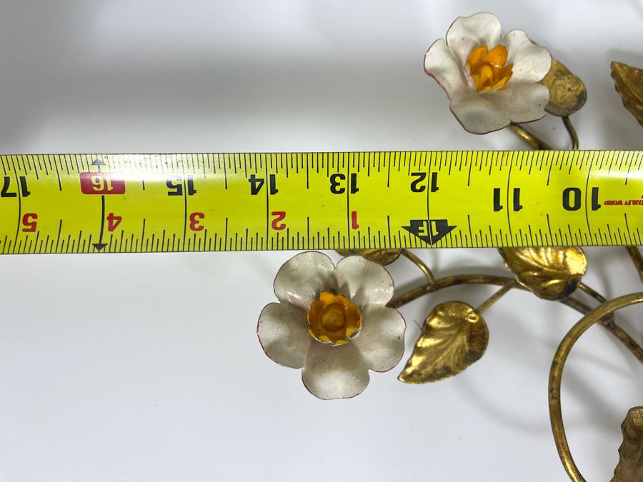 Pair Of Metal Wall Sconces Candelabras Made In Italy 14W X 12H [Photo 11]