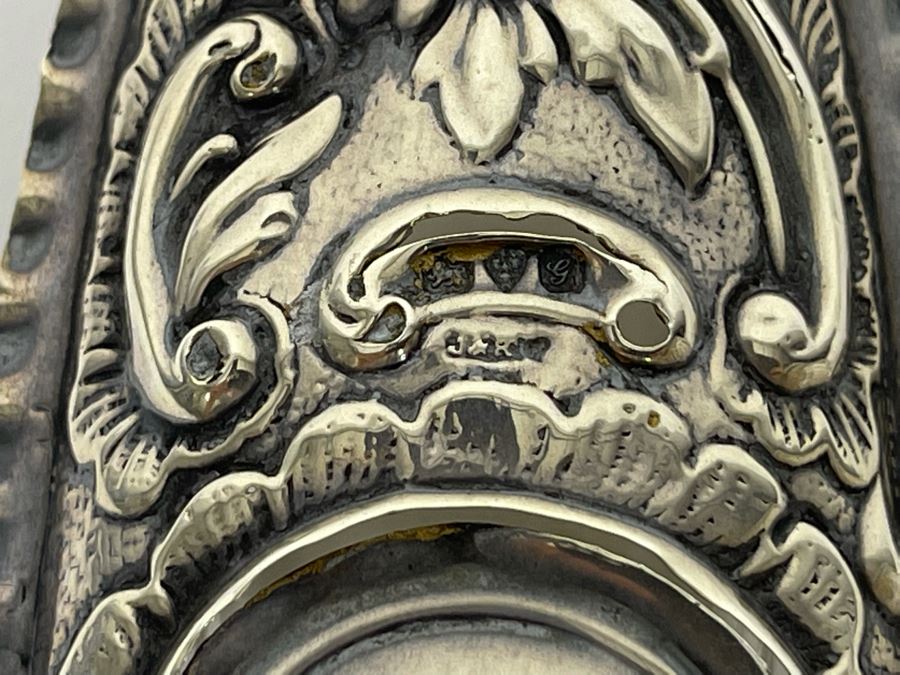 English Sterling Silver Repousse Lidded Glass Boxes Sterling Weight 31g [Photo 9]