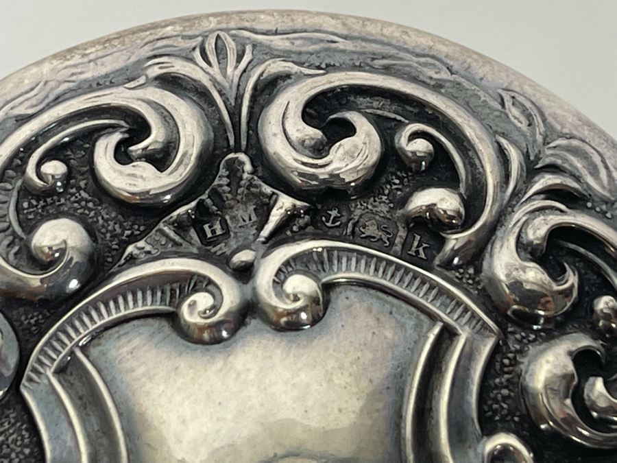 English Sterling Silver Repousse Lidded Glass Boxes Sterling Weight 31g [Photo 11]