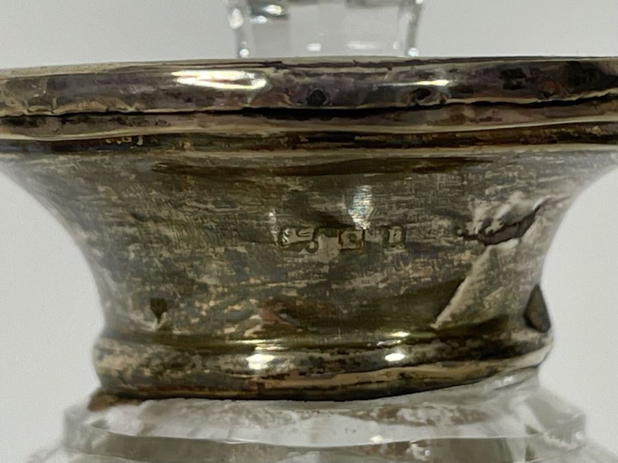 Pair Of Crystal And Sterling Silver Perfume Bottles 6.5H [Photo 7]