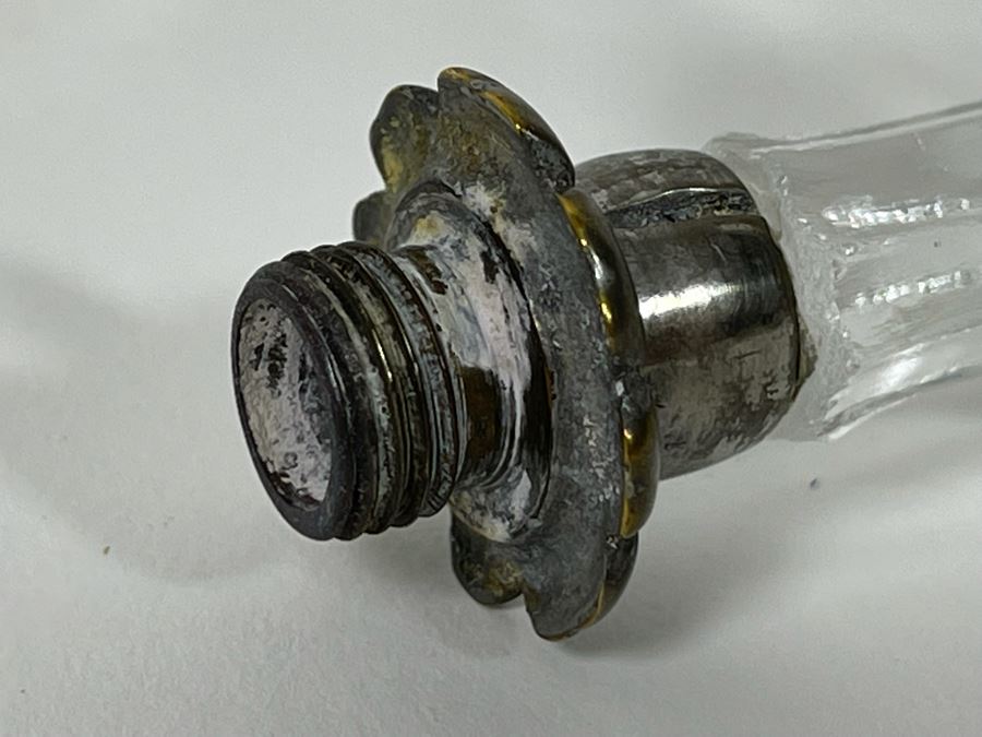 Pair Of Crystal And Sterling Silver Perfume Bottles 6.5H [Photo 9]