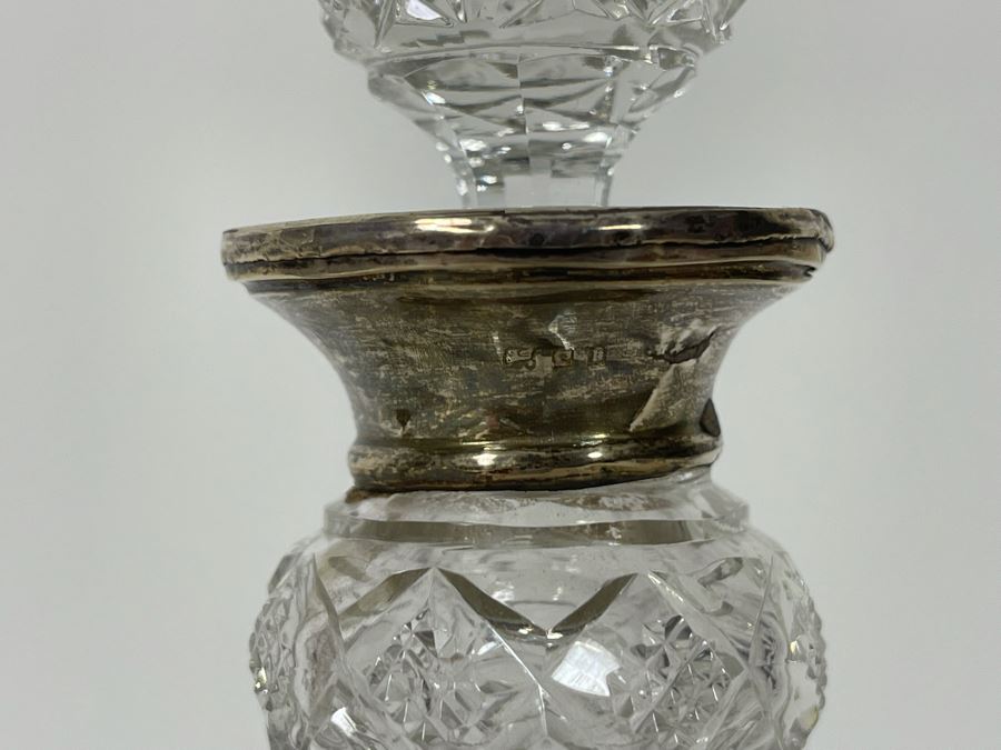 Pair Of Crystal And Sterling Silver Perfume Bottles 6.5H [Photo 6]