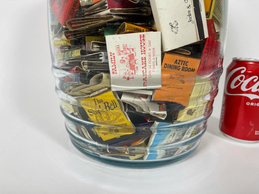 Vintage Glass Jar Filled With Vintage Matchbooks Matches 9W X 15H [Photo 17]