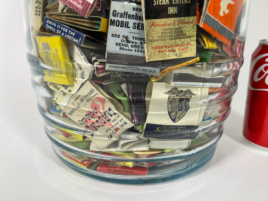 Vintage Glass Jar Filled With Vintage Matchbooks Matches 9W X 15H [Photo 7]