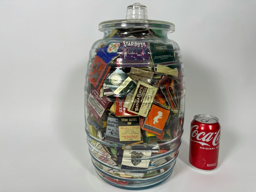 Vintage Glass Jar Filled With Vintage Matchbooks Matches 9W X 15H [Photo 2]