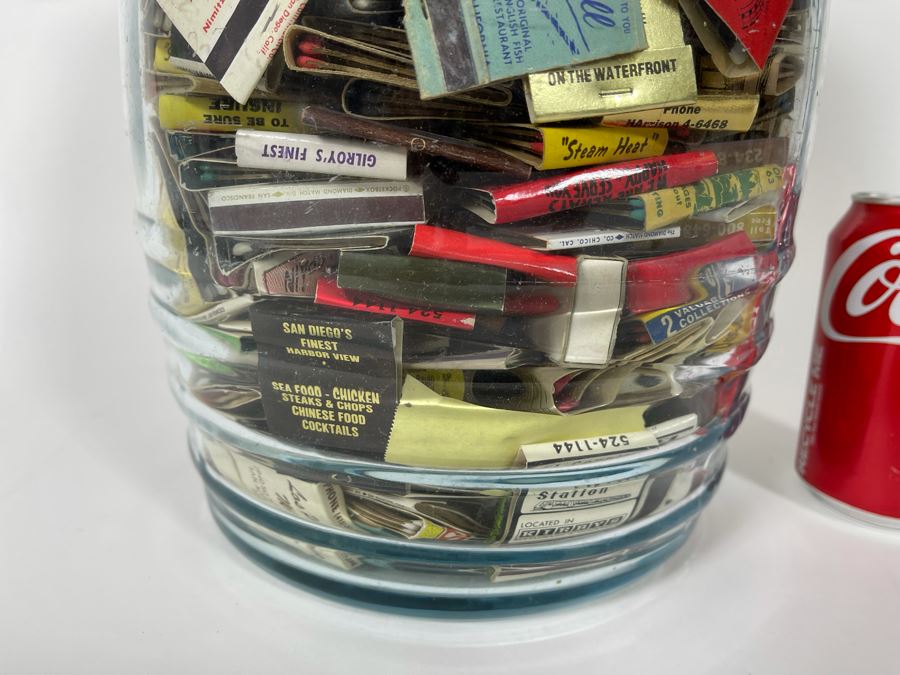 Vintage Glass Jar Filled With Vintage Matchbooks Matches 9W X 15H [Photo 20]