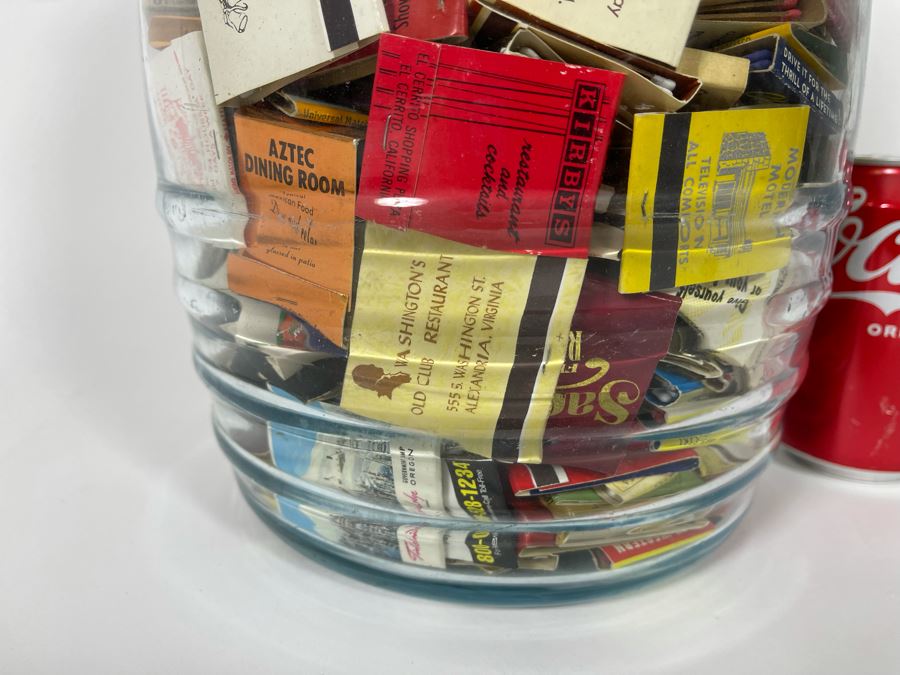 Vintage Glass Jar Filled With Vintage Matchbooks Matches 9W X 15H [Photo 14]