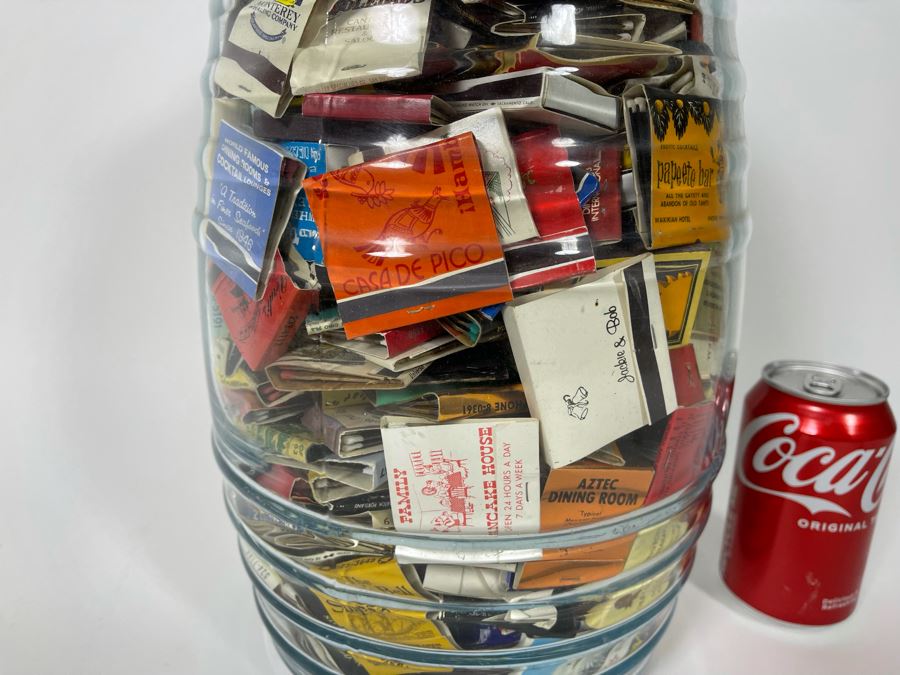 Vintage Glass Jar Filled With Vintage Matchbooks Matches 9W X 15H [Photo 16]