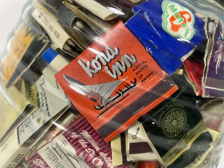 Vintage Glass Jar Filled With Vintage Matchbooks Matches 9W X 15H [Photo 8]