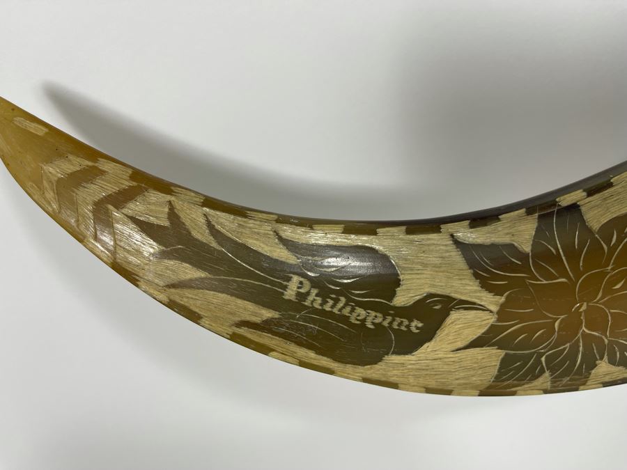 Carved Bull’s Horn From The Philippines 42W [Photo 6]