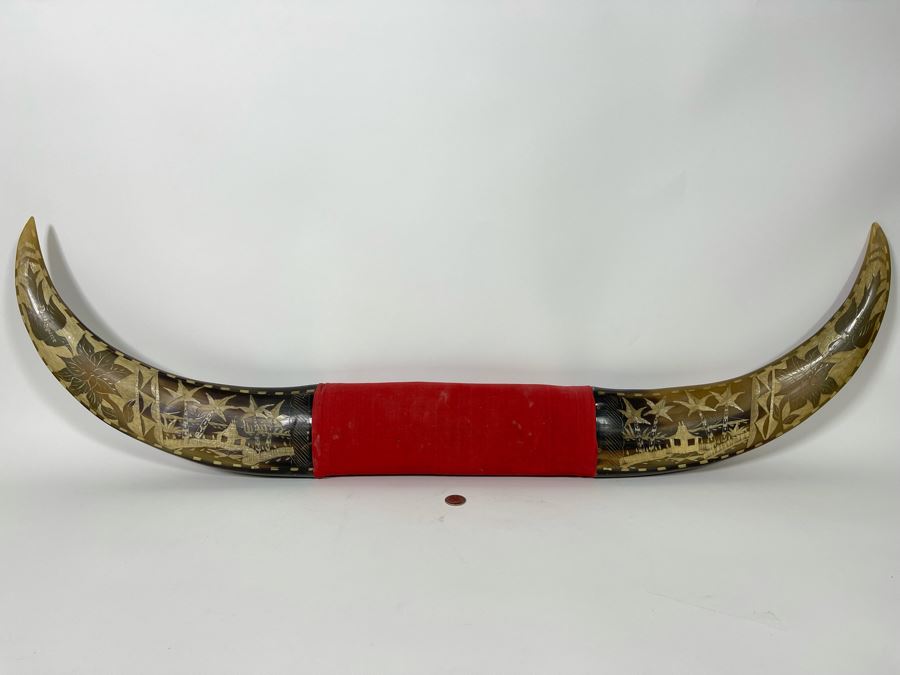 Carved Bull’s Horn From The Philippines 42W [Photo 2]