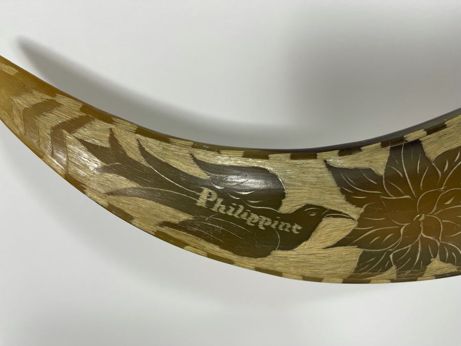Carved Bull’s Horn From The Philippines 42W [Photo 7]
